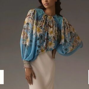 Bl^nk London Sequin Embellished Floral Blouse Small NEW NWT